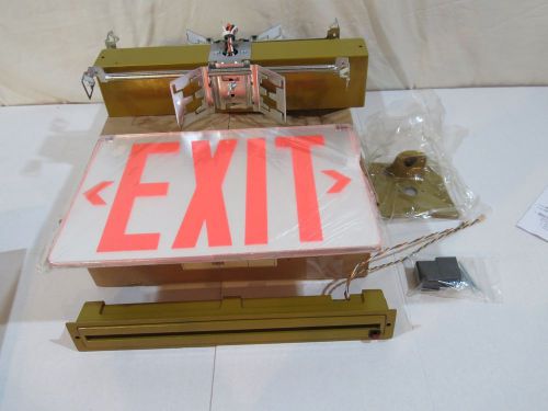 LED EXIT Sign UNO by Encore Gold Brass color Trim Quality Edgelit Universal Face