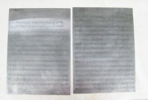 2 antique Vintage PRINTING PLATES Sheet Music **OH BLESS MY LOVE**