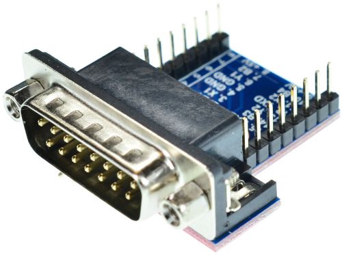 DB15 Male Breakout Board, adapter, D-Sub 15pin, (Male)  eLabGuy D15-M-BO-V2A
