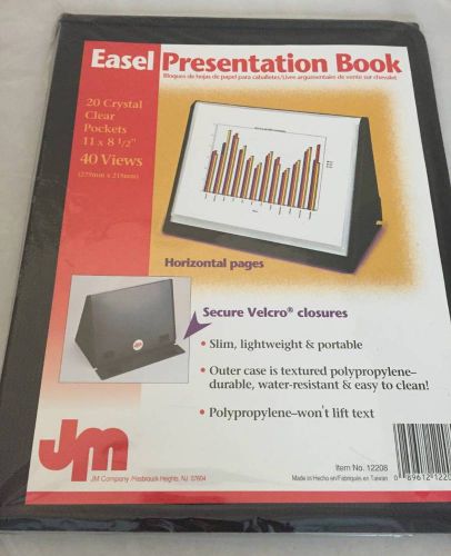 JM COMPANY Easel Presentation Book-20 Crystal Clear Pockets 11 x 8 1/2&#034; 40 VIEWS