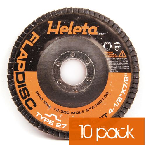 10pk flap disc 4.5&#034; x 7/8&#034; -60 grit (a/o-type29) for sale