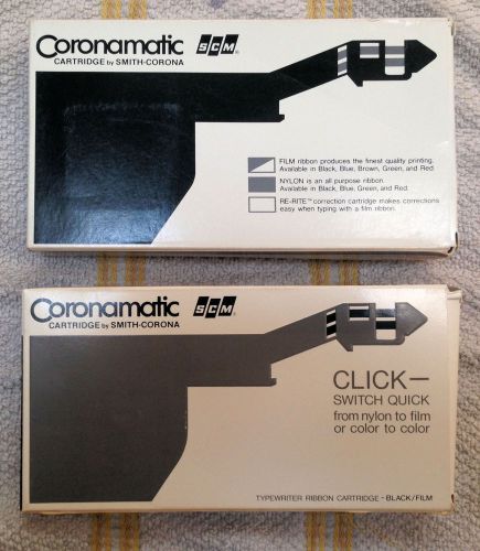 Vintage Genuine Coronamatic Black Carbon Film + Blue Nylon Typewriter Ribbons