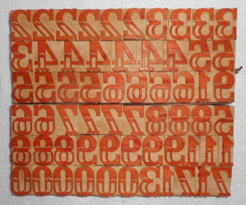 61 Numerical  Letterpress wood wooden type printing blocks 28mm x853