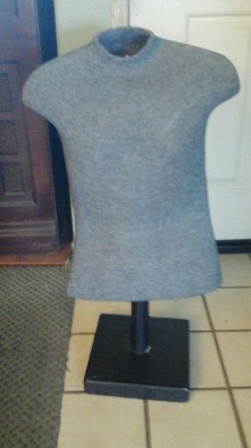 MANNEQUIN Male Torso Fabric Conver on Wood Stand