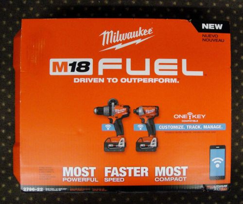 NEW Milwaukee M18 FUEL 2-Tool Combo KIT with ONE-KEY 2796-22 **SEALED IN BOX**