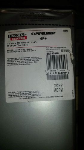 Lincoln electric pipeline 6p plus 1/8 in electrode 50lbs for sale