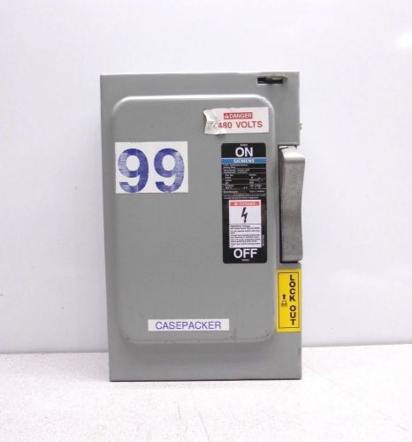 Mz-551, siemens f351 heavy duty safety switch. 30 amp. 3 ph. 480 v. 600 vac. for sale