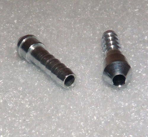 2 SWAGELOK STAINLESS STEEL PORT CONNECTORS 1/4&#034; BARB HOSE TUBE FITTING ADAPTERS