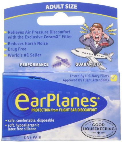 Ear plugs - airplane travel ear protection and pain reliever (3-pair - adult) for sale