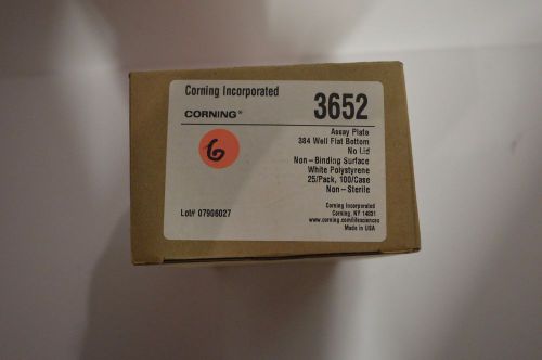 Corning 3652 Assay Plate 384 Well Flat Bottom 25/Pack 100/Case