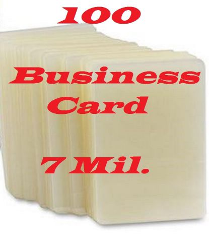 Business Card 100 PK  7 Mil Laminating Laminator Pouch Sheets 2-1/2 x 3-3/4