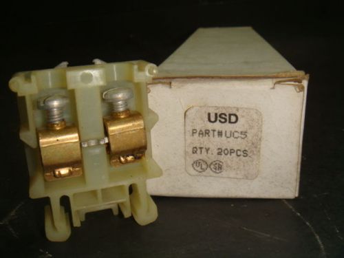 New usd co., lot of 20, part no. uc5 terminal blocks vde-0611-660v, 4-14awg nib for sale