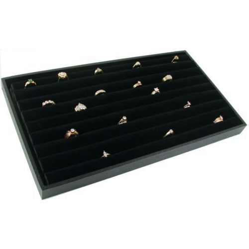 Black Ring Jewelry Display Case Box Large Tray Showcase