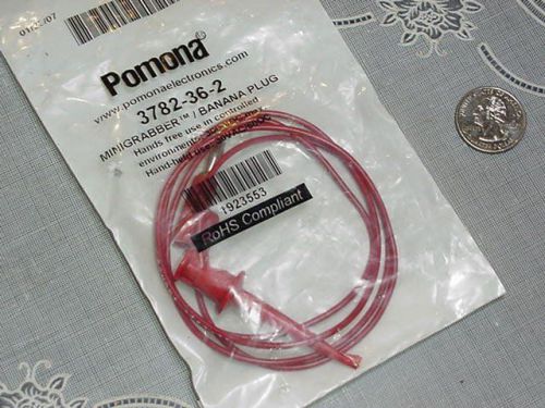Pomona 3782-36-2 minigrabber / banana plug red 300vdc max hand-held 30vac/60dc for sale
