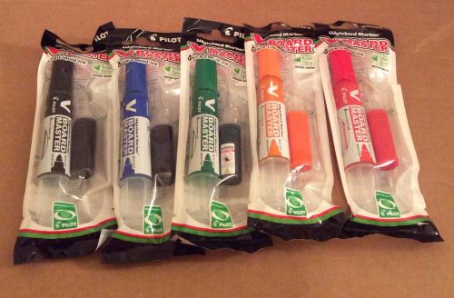 Pilot Board Master Whiteboard Dry Erase Markers Liquid Ink Cartridge Lot Of 5