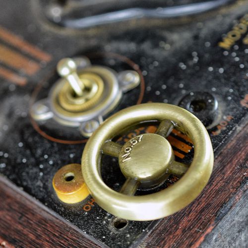 Dimmer Switch - Antique Brass - Steampunk Industrial style - Wheel Knob - Switch