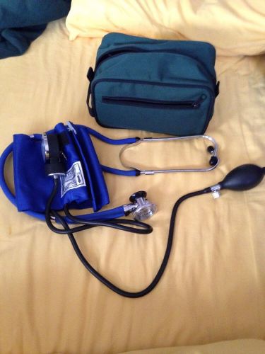 Prestige medical blue bp cuff &amp; stethoscope kit  aneroid sphygmomanometer for sale