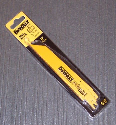 5-pk dewalt dw4845 6&#034; 10/14-tpi straight back bi-metal reciprocating saw blades for sale