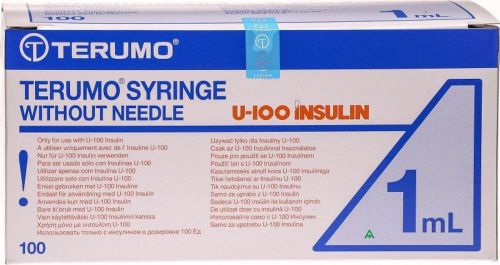 Terumo Syringe  U-100 Insulin WIthout Needle  Pack of 100