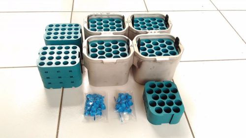 4x hettich rotanta centrifuge rectangular bucket 5625 + insert tubes 4733 + 4732 for sale