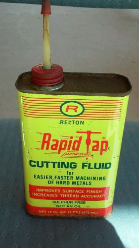 Vintage*Relton Rapid Tap Cutting Fluid Tin*Oil Can*Advertising*1-Pt*16-oz*