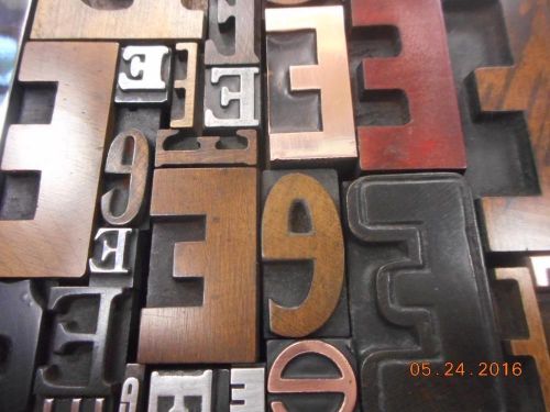 Letterpress Printing Antique Wood &amp; Metal Type Graphic Design All Letter E Mix