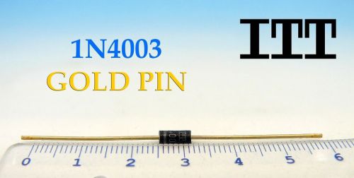 ITT / U.S.A. \ RARE - GOLD PIN &gt; 1N4003 Rectifier Diode 1A 200V * LOT OF 15 *