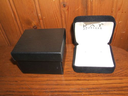 Vintage Kay Jewelers Earring Gift Box Black Velvet Set