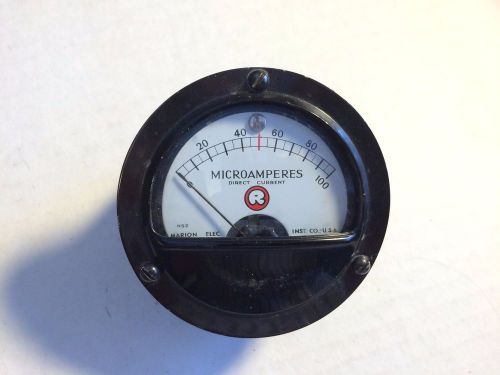 Beautiful Vintage Marion DC Microamperes Meter Measures 0-100 MA HS2 Gauge Domed