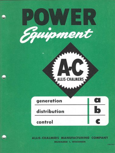 Equipment brochure - allis-chalmers - electrical power - c1951 (e3025) for sale
