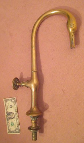 HUGE antique heavy brass figural swan shaped bird sink faucet plumbing vintage