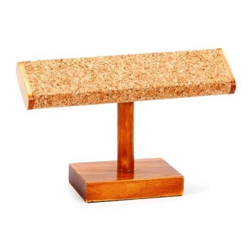 NEW STANDING CORK &amp; WOOD BRACELET DISPLAY for JEWELRY BEAUTIFUL FORM 7.25&#034;X 4.5&#034;