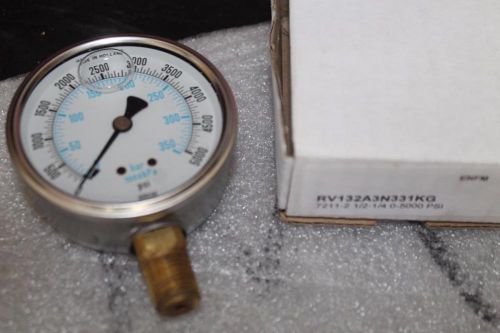 Enfm pressure gauge, 5000 psi/bar, liquid filled 2-1/2&#034;, 1/4&#034; npt, rv132a3n331kg for sale