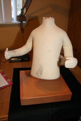 Infant Baby Mannequin Child on Wood Stand Half Form Custom Woodcraft torso