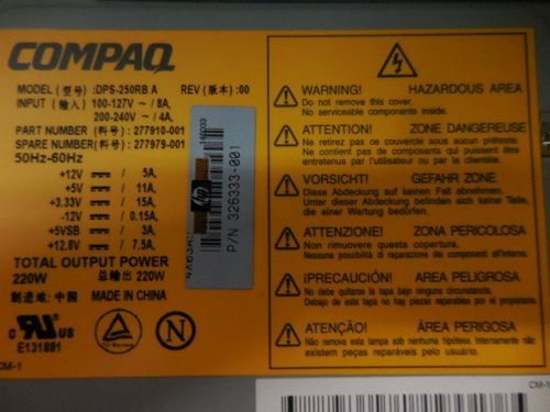 1 PC COMPAQ DPS-250RB  POWER SUPPLIES AC