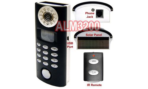 All-in-1 motion alarm camera w/ir remote + dvr recording + phone dialer + keypad for sale