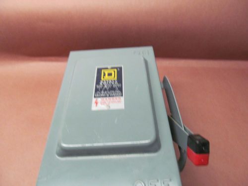 SQUARE D H221-N 2 POLE FUSED HEAVY DUTY DISCONNECT SWITCH USED 250 VOLT