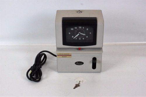 Lathem Time Recorder 2221 Heavy Duty Manual Time Clock Punch~W/ Key~Ex.Cond