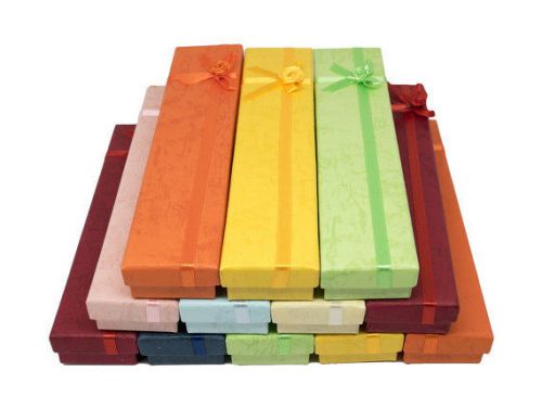 Bracelet Gift Boxes  in Assorted Colors 7.8X1.6X0.8&#034; (Pack of 12)