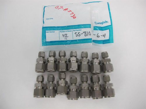 Lot of 14 - Swagelok SS-810-6-4 Reducing Union Tube Fitting 1/2&#034; x 1/4&#034;