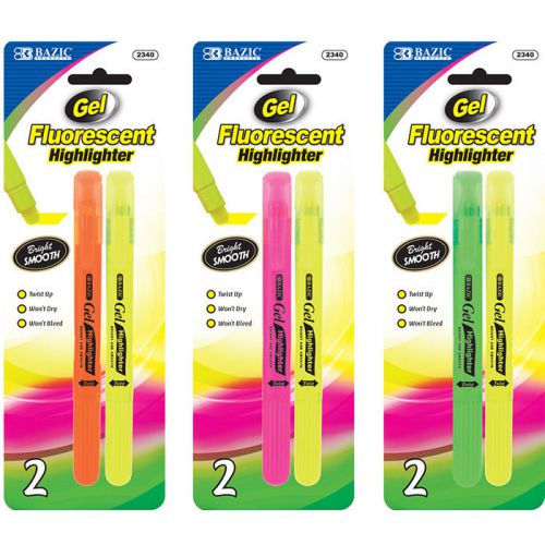 BAZIC Fluorescent Gel Highlighter (2/Pack)  of-12