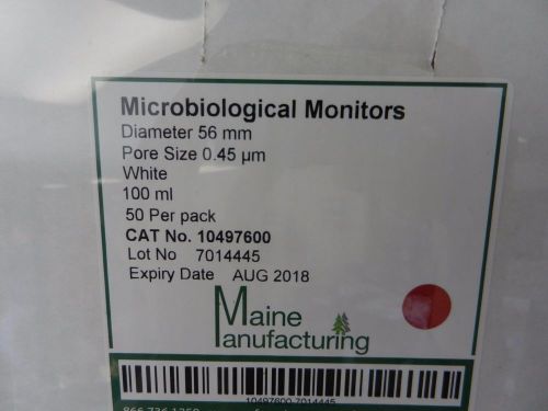 10497600 Maine Microbial Monitors, Diameter 56 mm, 100ml, White,50&#039;s