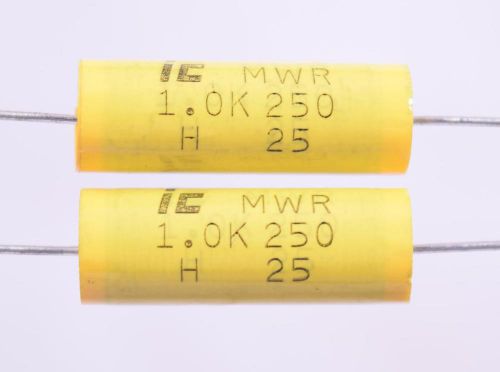 NEW 2 PK IC MWR 1.0K 250V H 25 Yellow Axial Film Capacitors   FREE SHIPPING