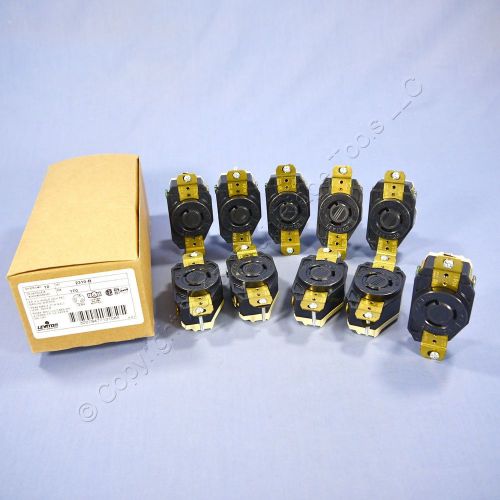 10 leviton black studio all-black l5-20 locking receptacles outlet 20a 2310-b for sale