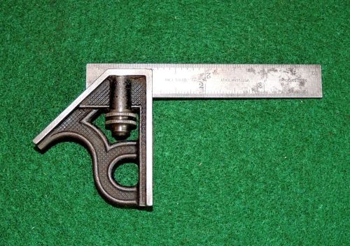 Smill Vintage STARRETT COMBINATION SQUARE 4&#034; **NICE-N-CLEAN**