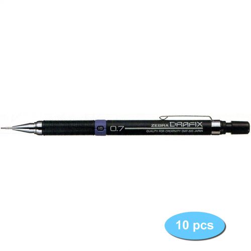 GENUINE Zebra DRAFIX DM7-300 0.7mm Mechanical Pencil (10pcs) - Black FREE SHIP
