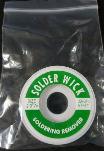 Solder Wick Soldering Remover Size 2.0m/m 5 ft. Feet