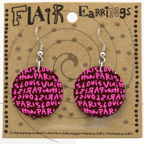 Hot Custom Pink Paris Earring Button Display 1&#034; Fit Tour Tshirt Women Fashion