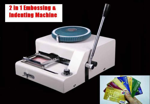 Indentor + embosser combo machine credit 2 in 1 unit  manual id pvc card for sale
