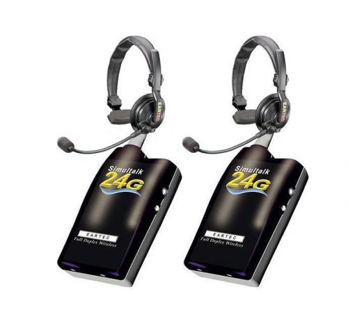 Eartec Simultalk 24G, 2 Radios w/ Slimline Single Headsets #SLT24G2SS #SLT24G